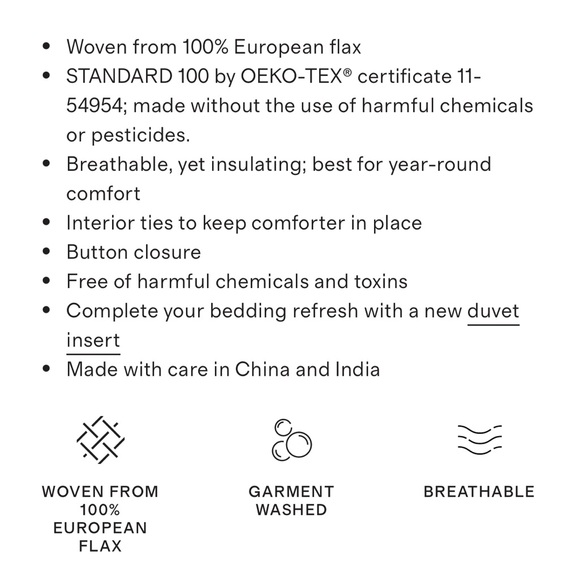 Quince 100% Luxury Linen Duvet Cover in King/Cal King. Dusty mauve color. - Picture 6 of 6